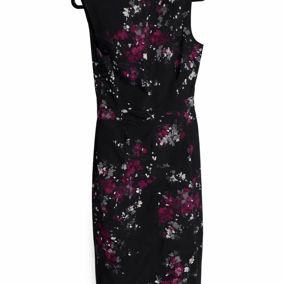 Banana Republic Black Floral Midi Dress Size 8 - Picture 5 of 5